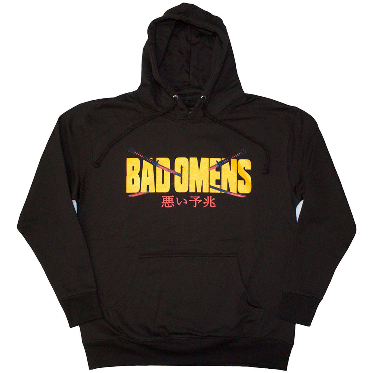 Bad Omens Unisex Pullover Hoodie: Samurai Woman (Black) (Back Print)