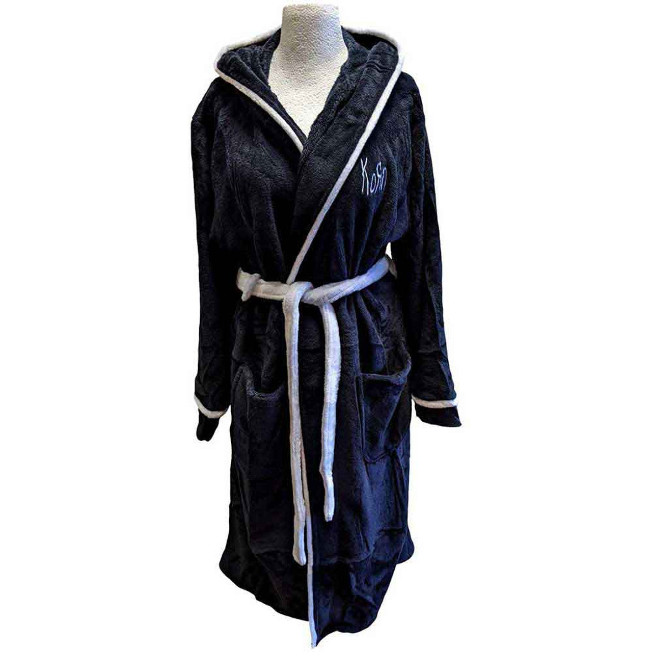Korn Unisex Bathrobe: Logo (Black & White) (Back Print)