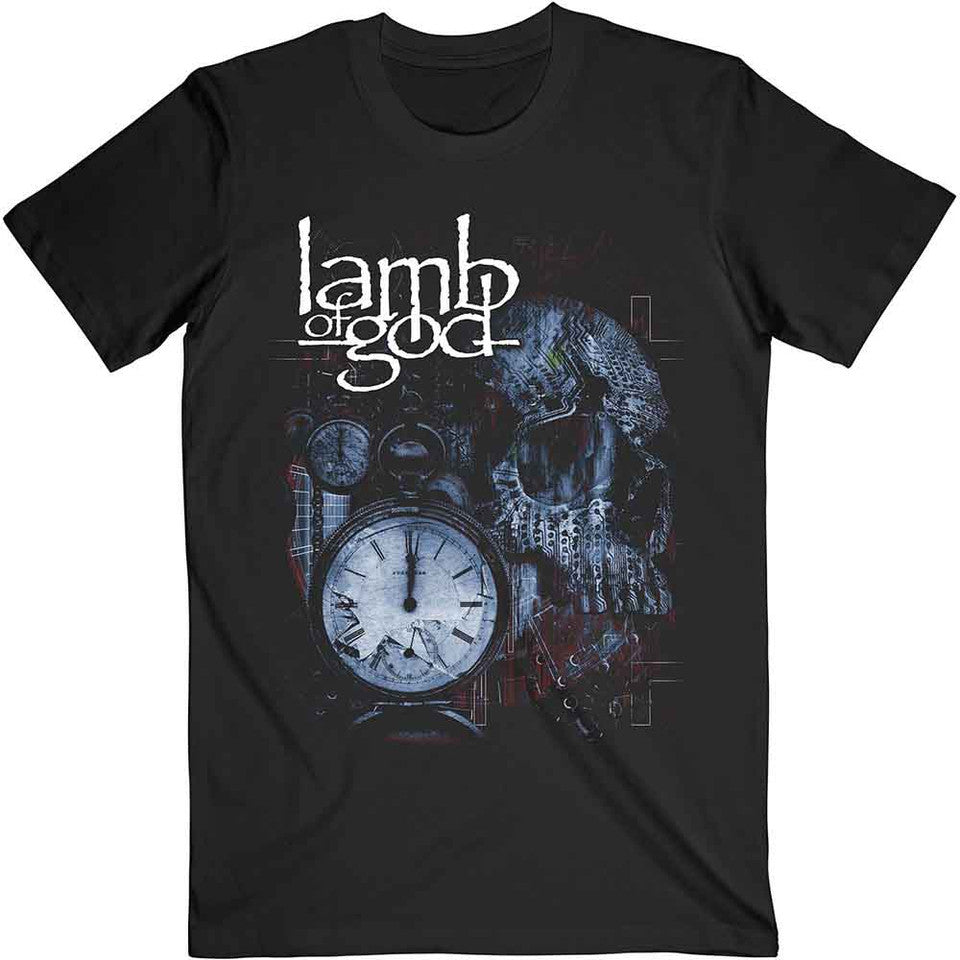 Lamb Of God Unisex T-Shirt: Circuitry Skull Recolour (Black)