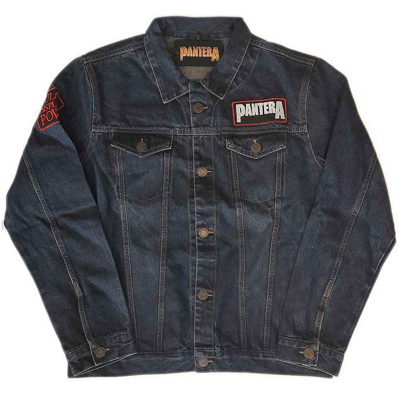 Pantera Unisex Denim Jacket: Vulgar Display of Power (Denim Blue) (Back & Sleeve Print)