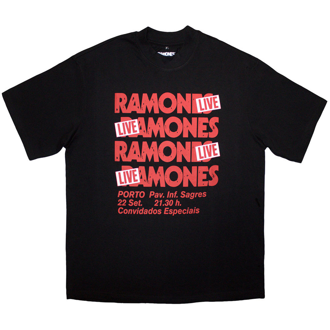 Ramones Unisex Oversized Boxy T-Shirt: Concert (Black)