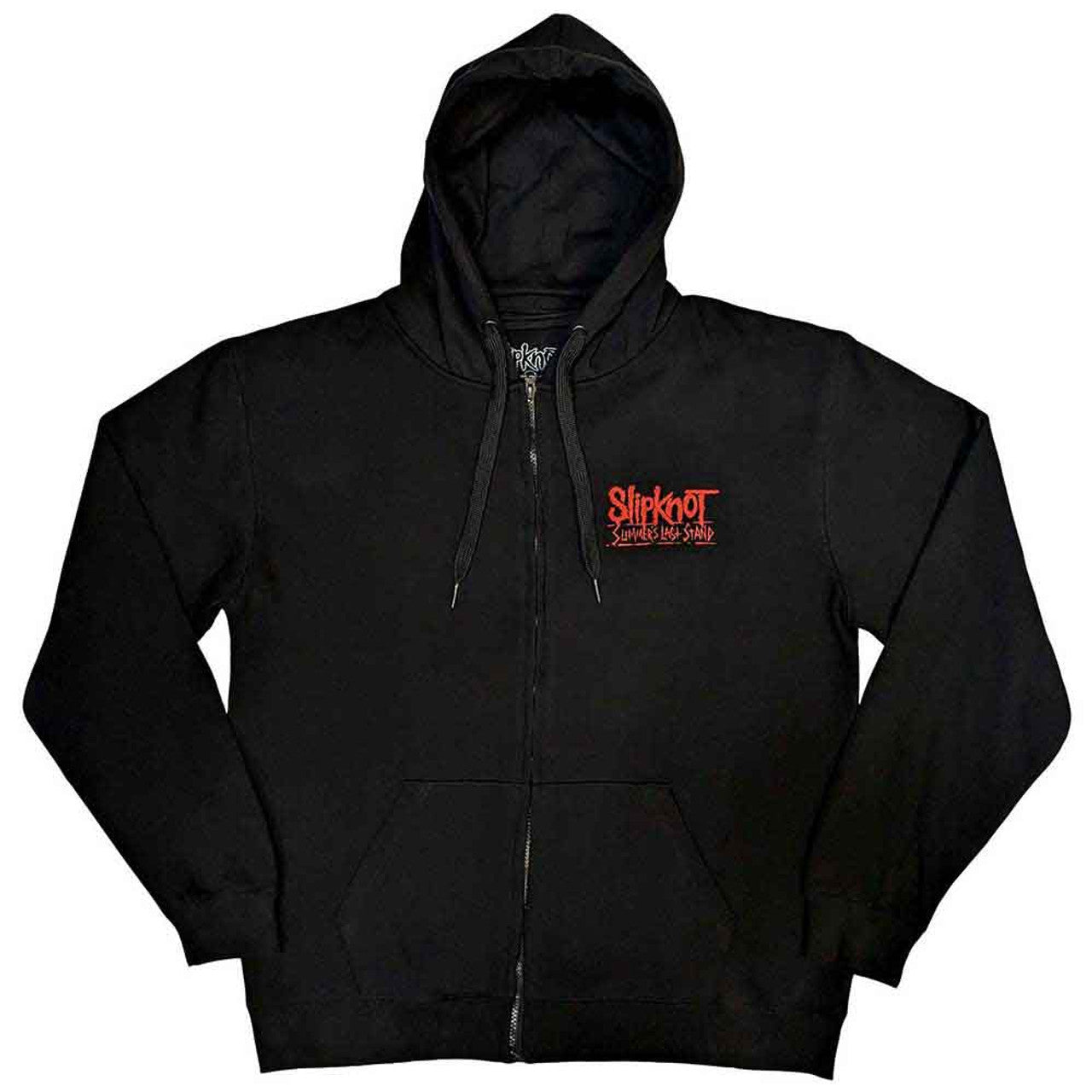 Slipknot Unisex Zipped Hoodie: 9-Point Flag (Black) (Back Print)