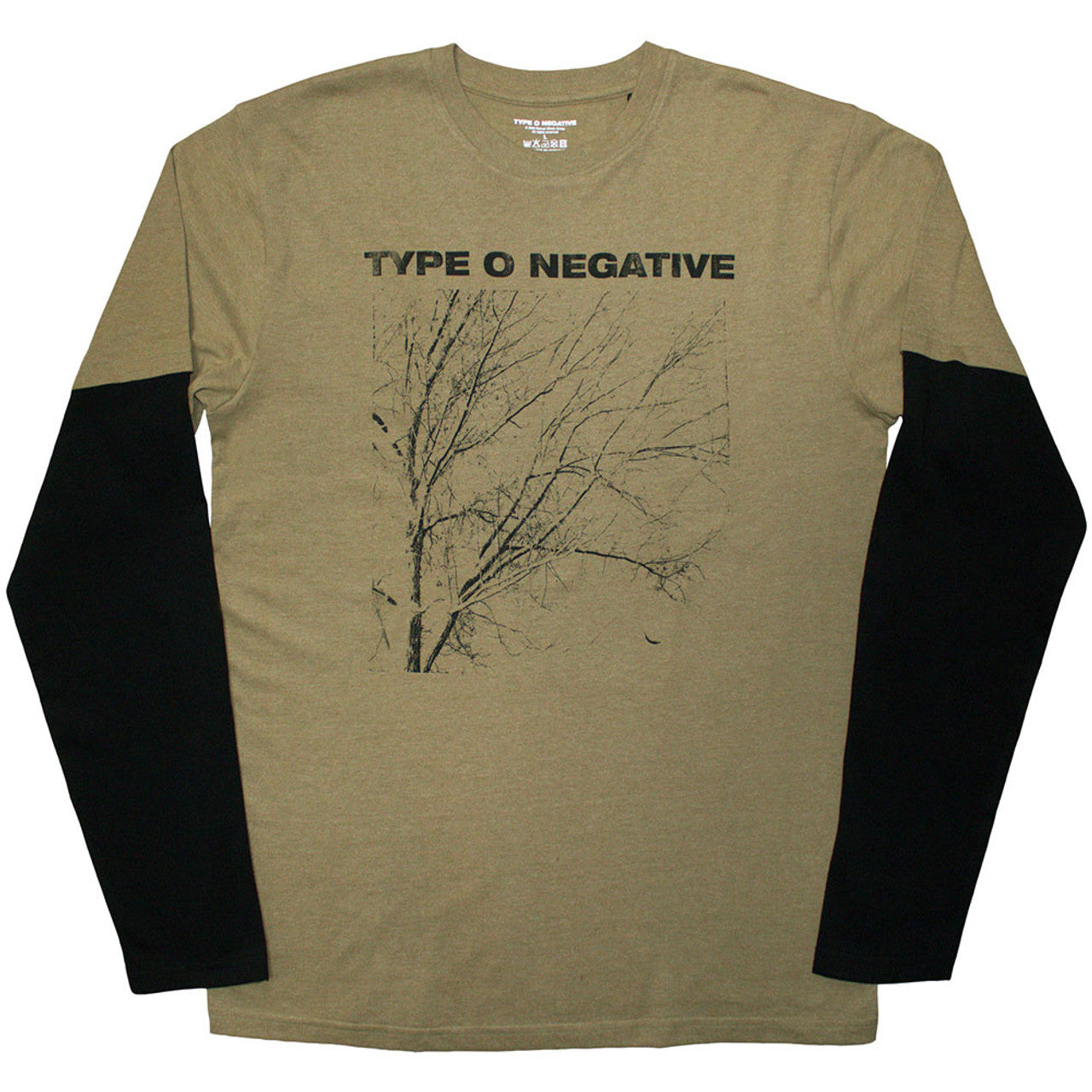 Type O Negative Unisex Layered Long Sleeve T-Shirt: Tree (Black & Green) (Back Print)