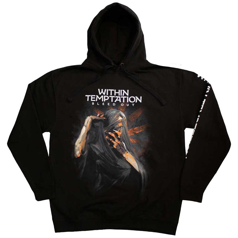 Within Temptation Unisex Pullover Hoodie: Bleed Out (Black) (Back & Sleeve Print)