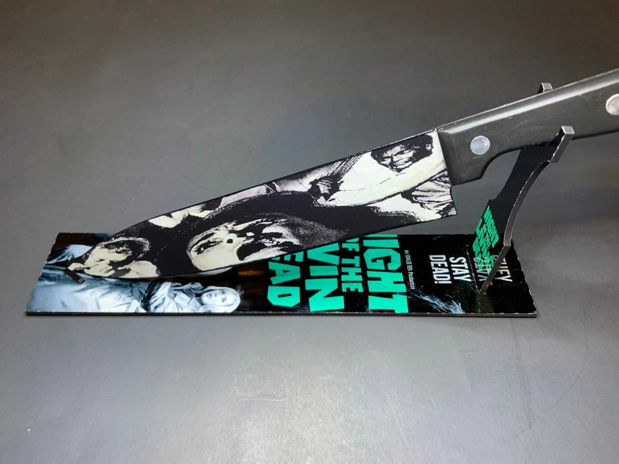 Night of the Living Dead 1968 Romero Kitchen Knife With  Sublimated Stand