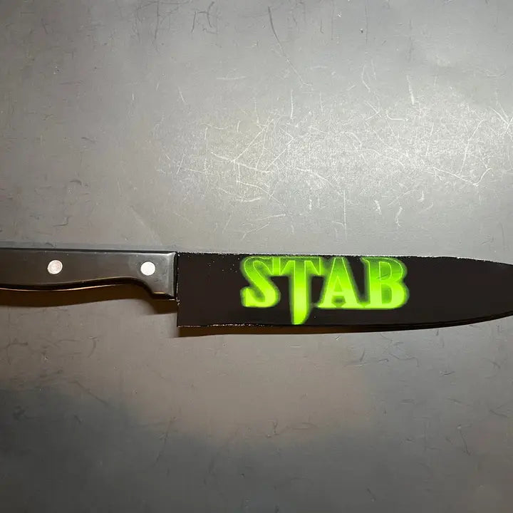 Stab from Scream Movie Knife with Sublimated Stand