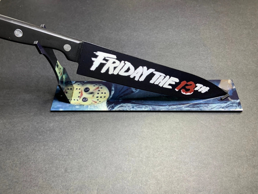 Friday the 13th Jason Voorhees Kitchen Knife Witht Sublimated Stand