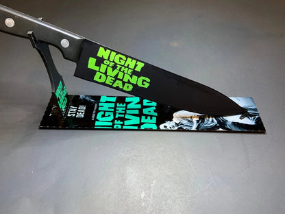 Night of the Living Dead 1968 Romero Kitchen Knife With  Sublimated Stand