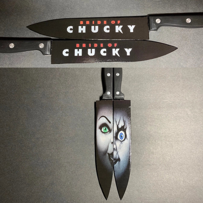 Bride of Chucky Tiffany 2 Kitchen Knife Set Witht Sublimated Stand