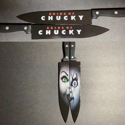 Bride of Chucky Tiffany 2 Kitchen Knife Set Witht Sublimated Stand
