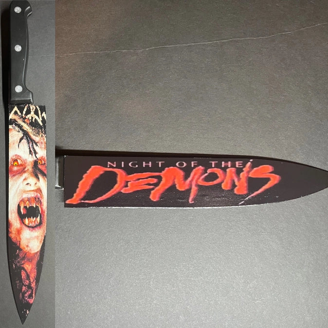 Night of the Demons 1988 Kitchen Knife with Sublimated Stand