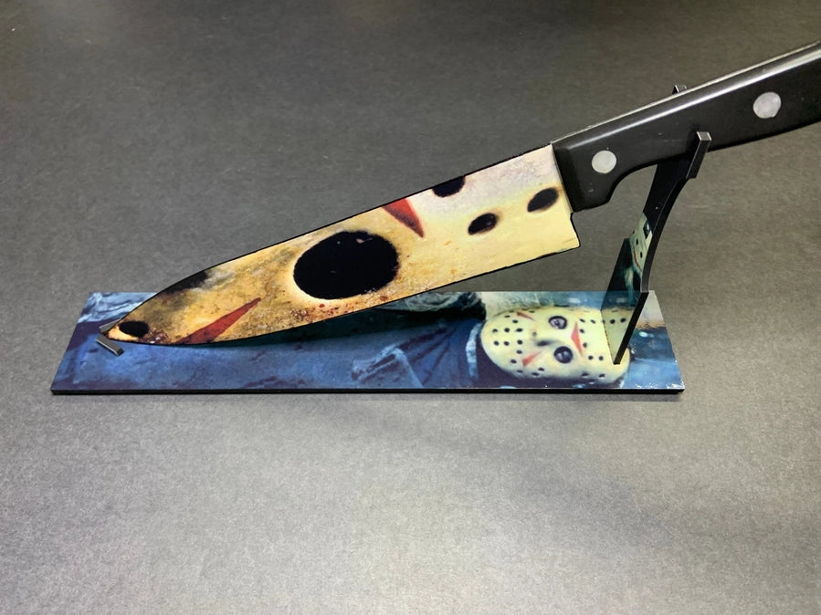 Friday the 13th Jason Voorhees Kitchen Knife Witht Sublimated Stand