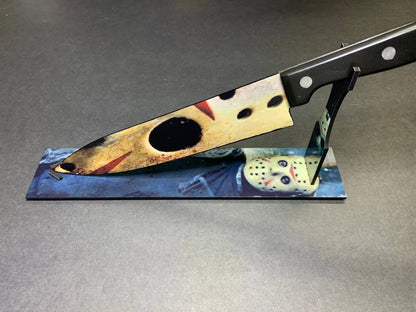 Friday the 13th Jason Voorhees Kitchen Knife Witht Sublimated Stand