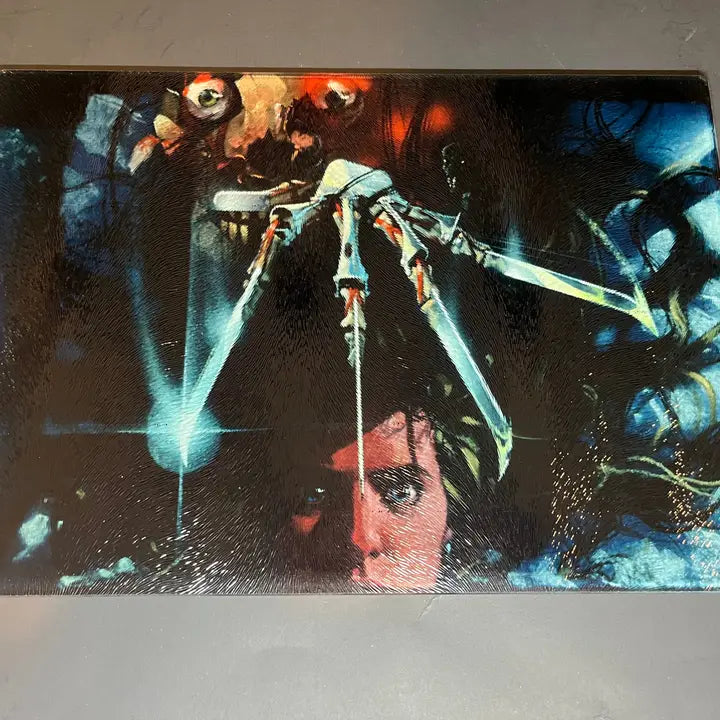Nightmare On Elm Street Sublimated Glass Cutting Board with Matching Knife