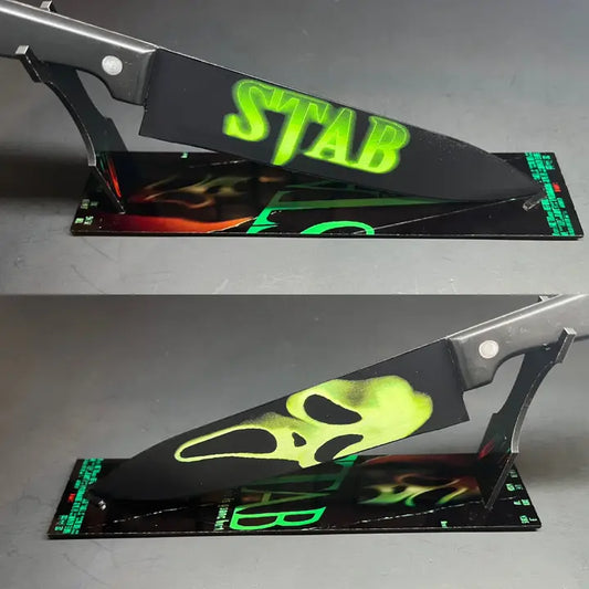 Stab from Scream Movie Knife with Sublimated Stand