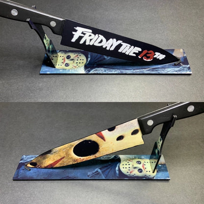 Friday the 13th Jason Voorhees Kitchen Knife Witht Sublimated Stand