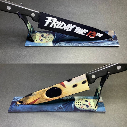 Friday the 13th Jason Voorhees Kitchen Knife Witht Sublimated Stand