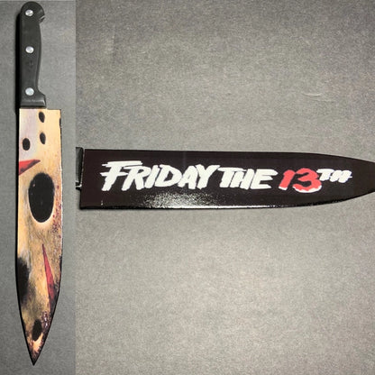 Friday the 13th Jason Voorhees Kitchen Knife Witht Sublimated Stand