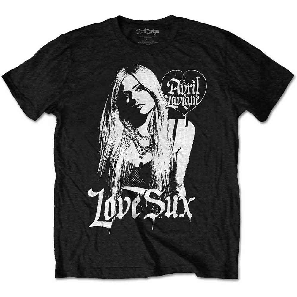 Avril Lavigne Unisex T-Shirt: Love Sux (Black) (Back Print)