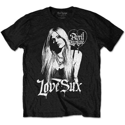 Avril Lavigne Unisex T-Shirt: Love Sux (Black) (Back Print)