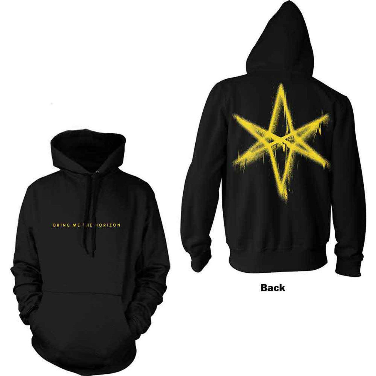 Bring Me The Horizon Unisex Pullover Hoodie: Spray Hex (Black) (Back Print)