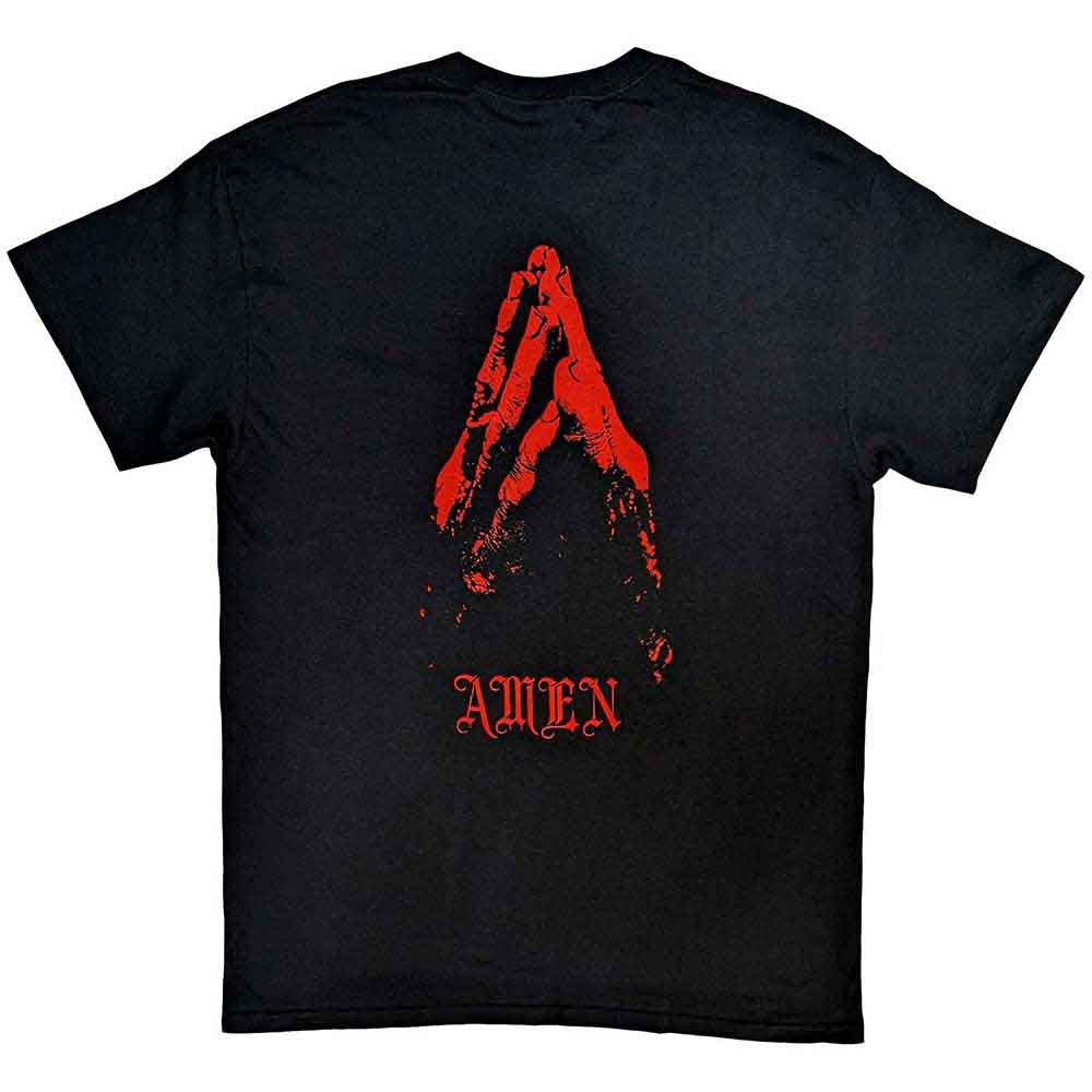 Bring Me The Horizon Unisex T-Shirt: Praying Amen (Black) (Back Print)