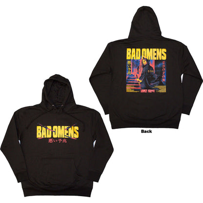 Bad Omens Unisex Pullover Hoodie: Samurai Woman (Black) (Back Print)
