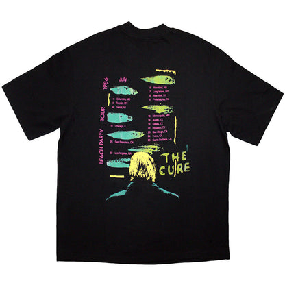 The Cure Unisex Oversized Boxy T-Shirt: Beach Party Tour '86 (Black) (Back Print)