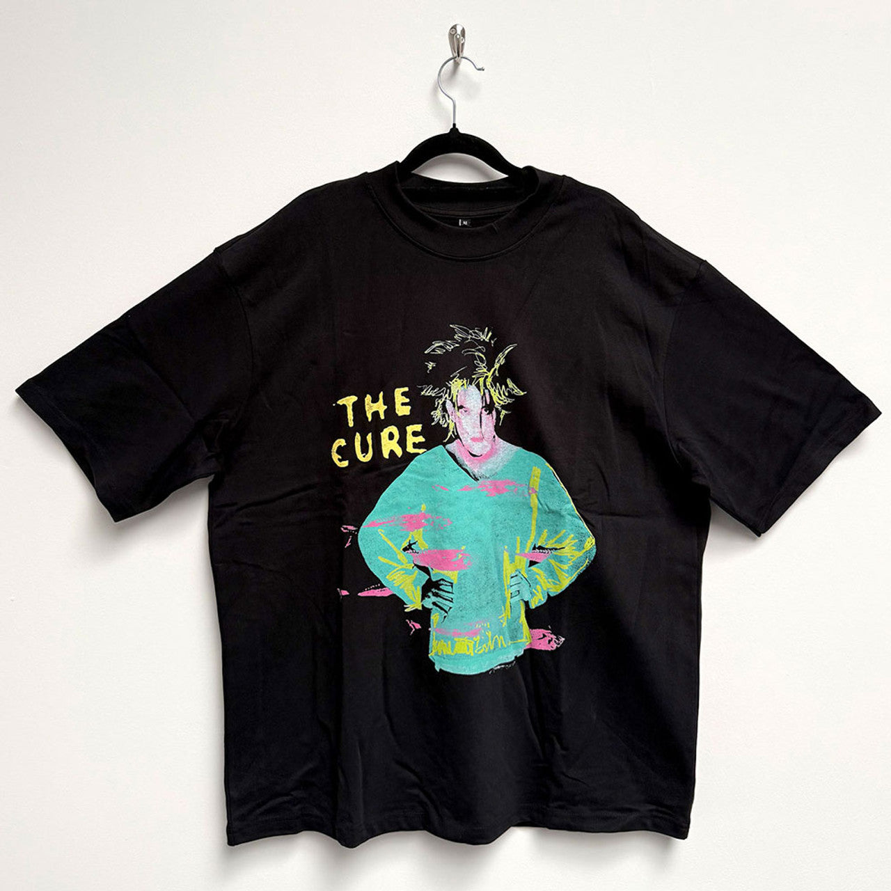 The Cure Unisex Oversized Boxy T-Shirt: Beach Party Tour '86 (Black) (Back Print)