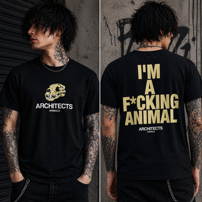 Architects Unisex T-Shirt: I'm A F*cking Animal (Black) (Back Print) (Ex-Tour)