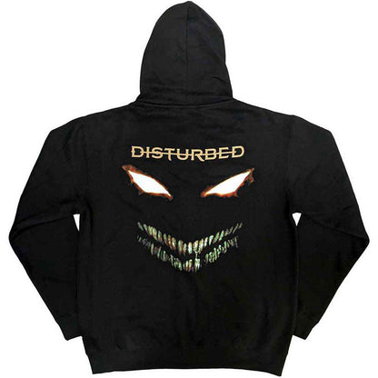 Disturbed Unisex Zipped Hoodie: The Face (Black) (Back Print)