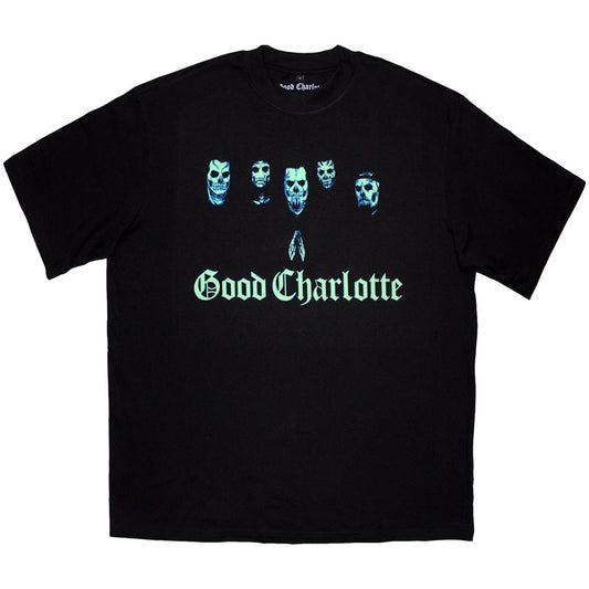 Good Charlotte Unisex Oversized Boxy T-Shirt: Generation Rx Skulls (Black)