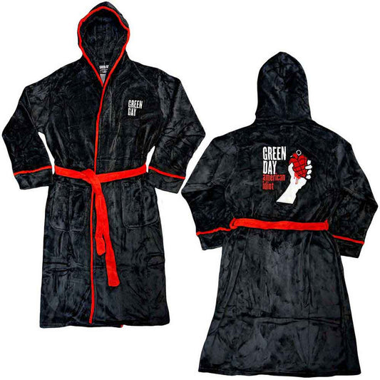 Green Day Unisex Bathrobe: American Idiot (Black) (Back Print)