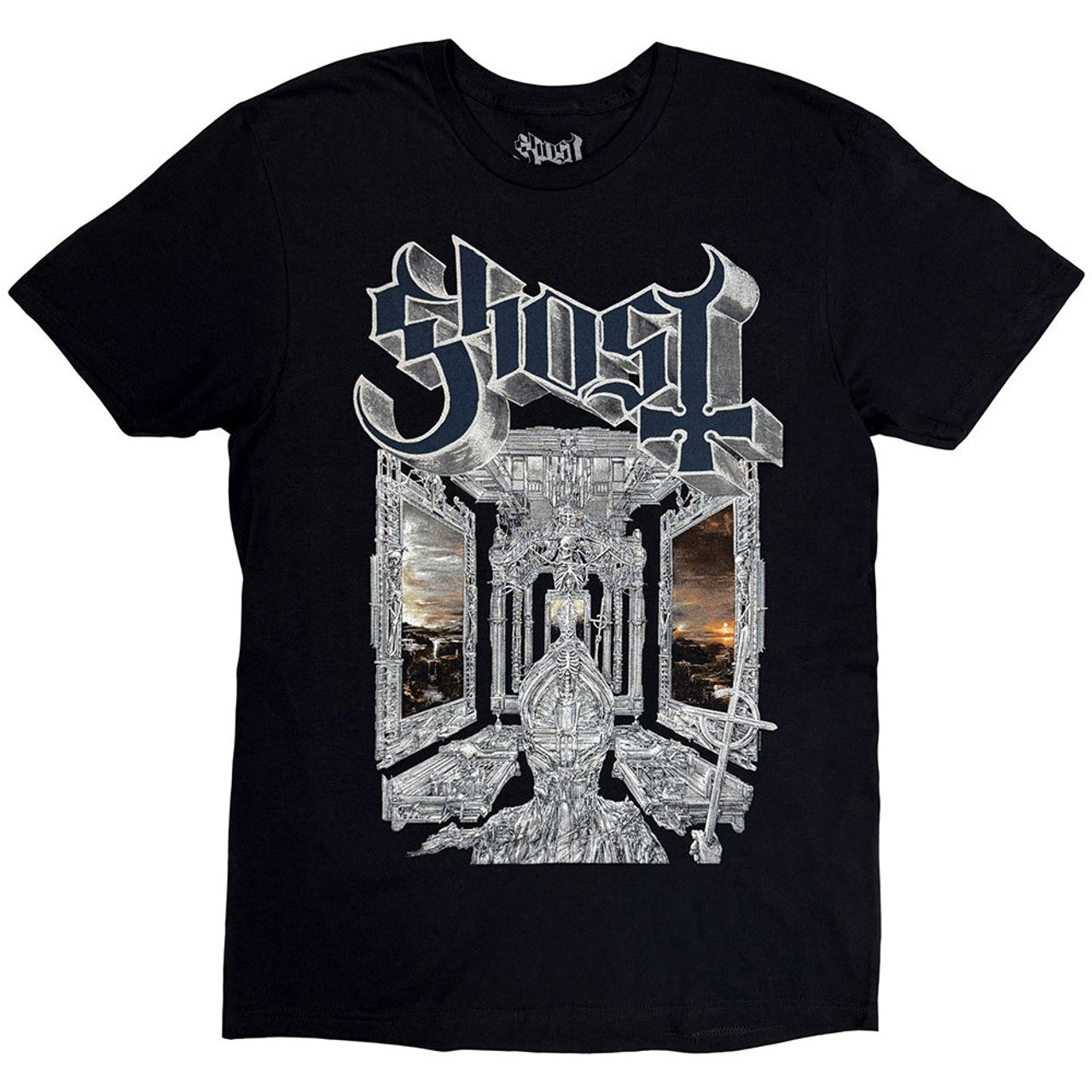 Ghost Unisex T-Shirt: Skeleta Album Cover '25 Tour Dates (Black) (Back Print)