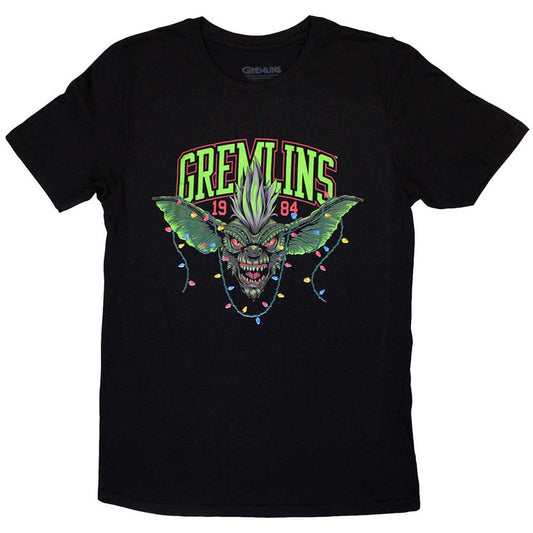 Gremlins Unisex T-Shirt: Stripe 1984 Xmas Lights (Black)