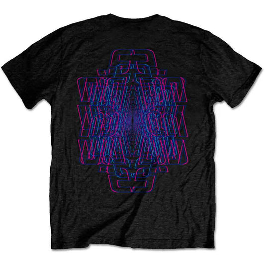 Incubus Unisex T-Shirt: Trippy Neon (Black) (Back Print)
