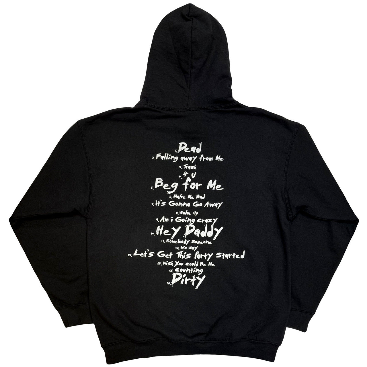 Korn Unisex Pullover Hoodie: Issues Tracklist (Black) (Back Print)