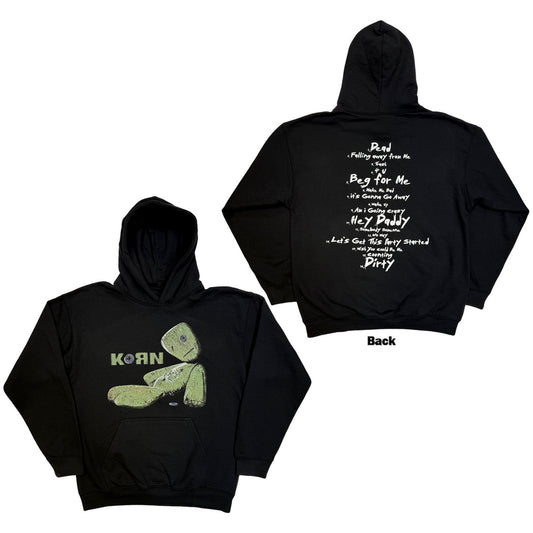 Korn Unisex Pullover Hoodie: Issues Tracklist (Black) (Back Print)