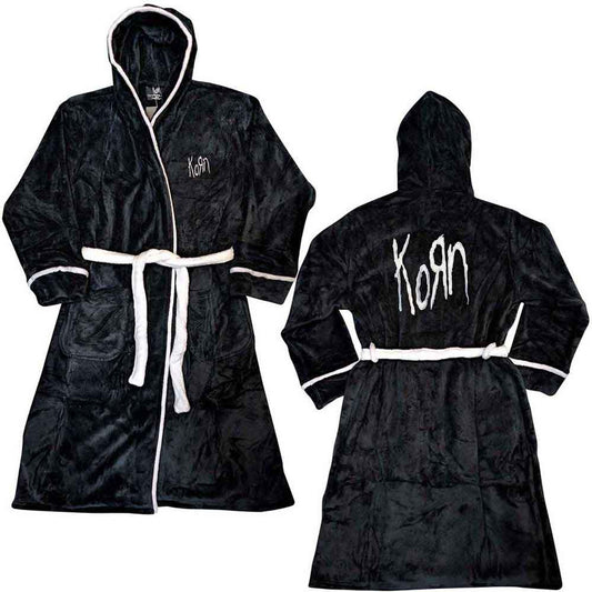 Korn Unisex Bathrobe: Logo (Black & White) (Back Print)