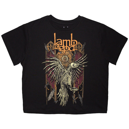 Lamb Of God Ladies Crop Top: Crow (Black)
