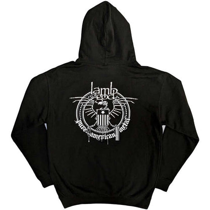Lamb Of God Unisex Pullover Hoodie: Skeleton Eagle (Black) (Back Print)