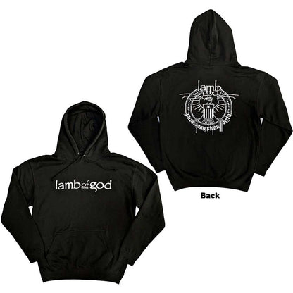 Lamb Of God Unisex Pullover Hoodie: Skeleton Eagle (Black) (Back Print)