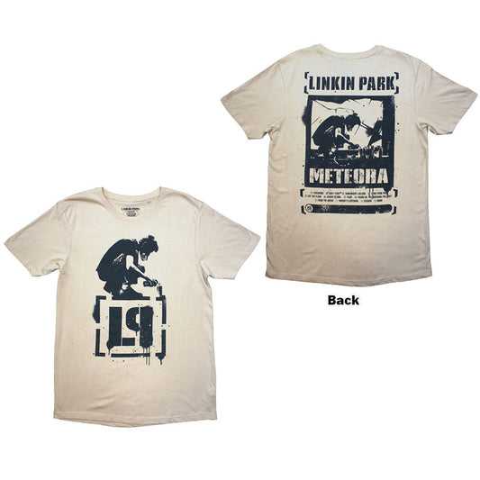 Linkin Park Unisex T-Shirt: Meteora (Sand) (Back Print)