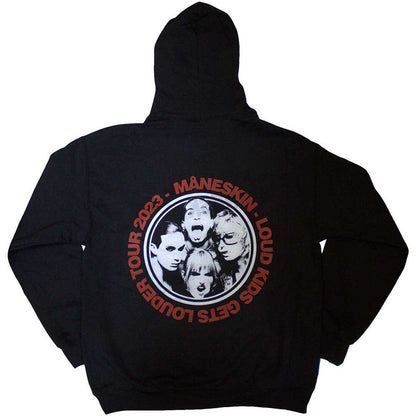 Maneskin Unisex Pullover Hoodie: Fuck Maneskin (Black) (Back Print & Ex-Tour)