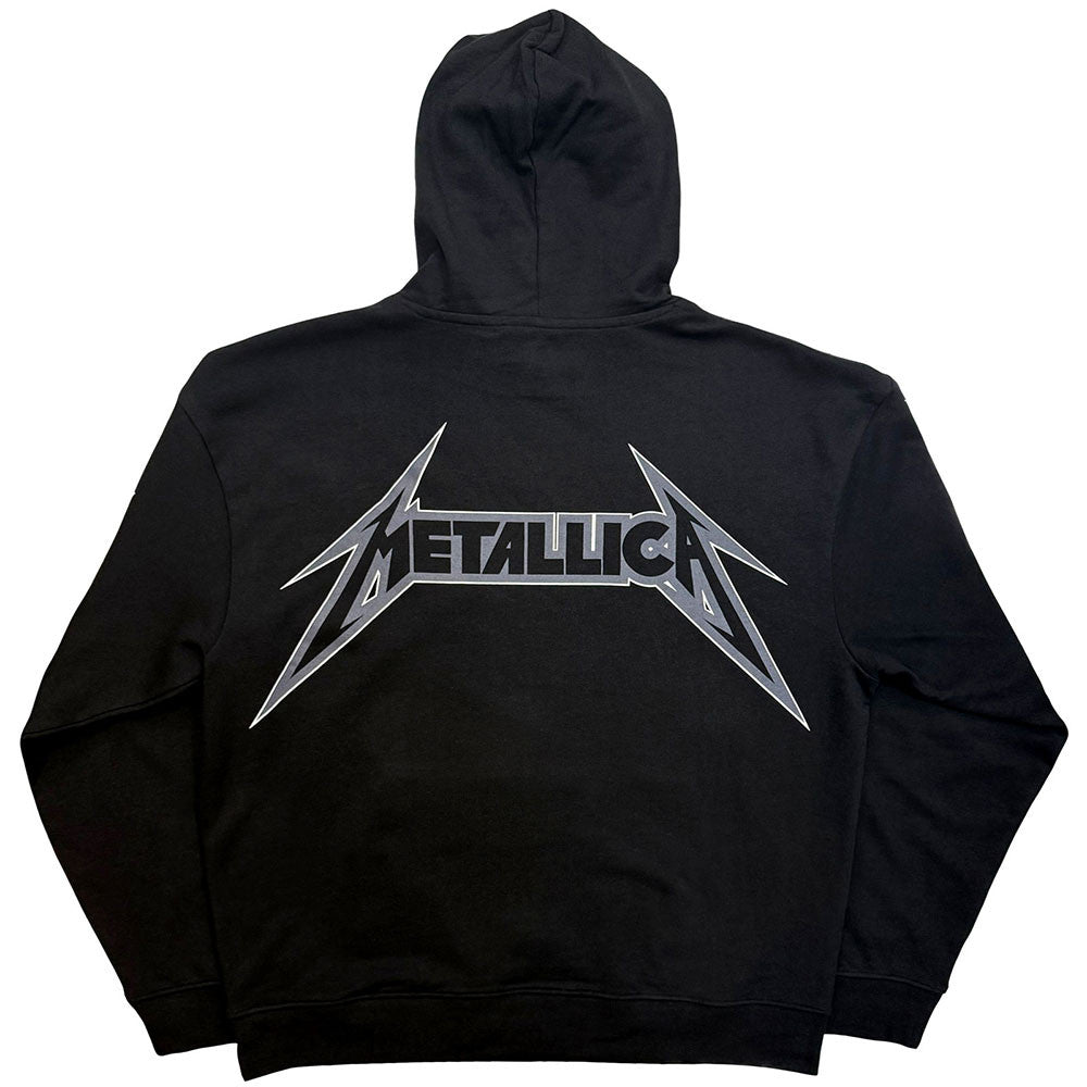 Metallica Unisex Pullover Hoodie: M Bolt (Black) (Back Print)