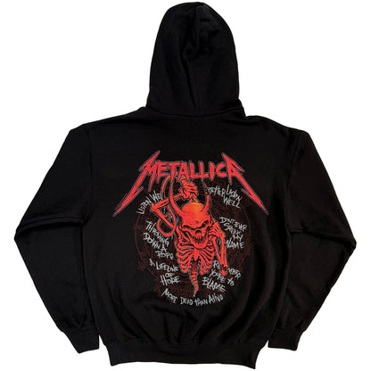 Metallica Unisex Pullover Hoodie: Skull Screaming Red (Black) (Back Print)