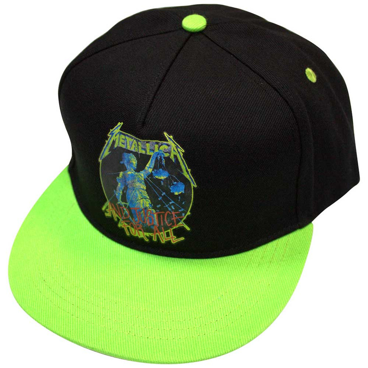 Metallica Unisex Snapback Cap: And Justice For All (Black & Green)