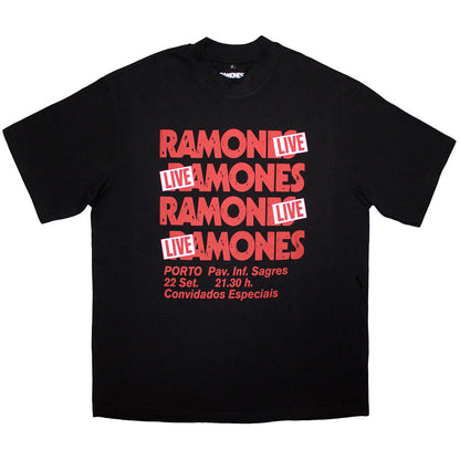 Ramones Unisex Oversized Boxy T-Shirt: Concert (Black)