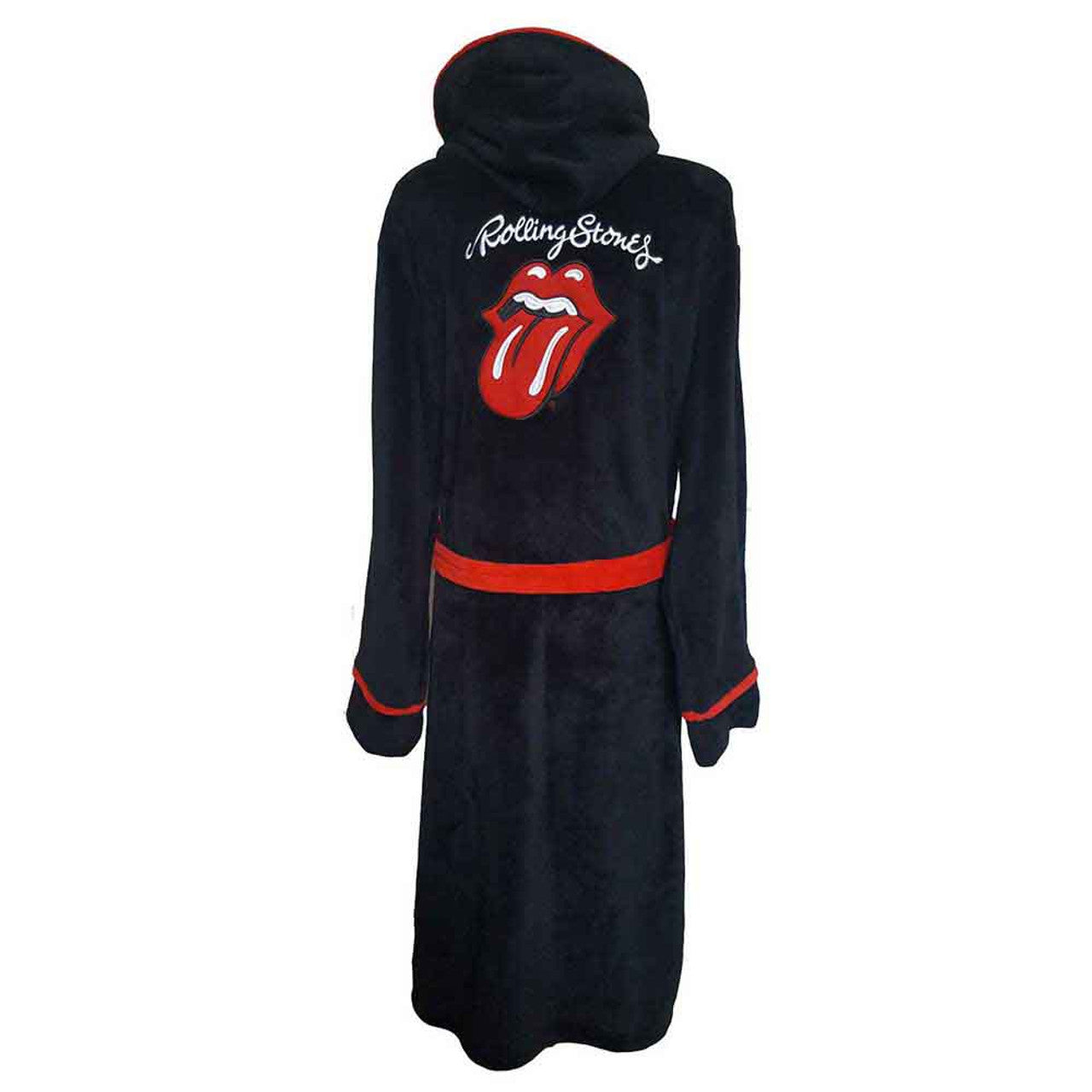 The Rolling Stones Unisex Bathrobe: Classic Tongue (Black) (Back Print)