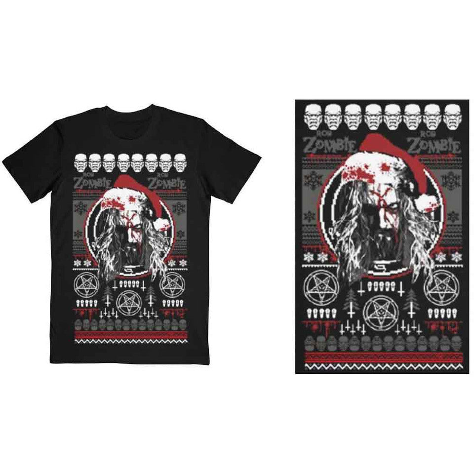 Rob Zombie Unisex T-Shirt: Bloody Santa (Black)